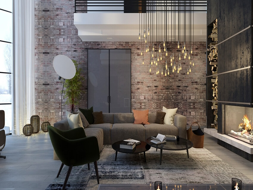 modern architectural lighting in a living room