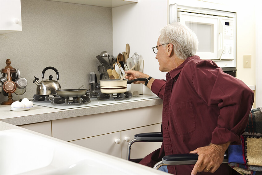 A suitable kitchen for elderly people use