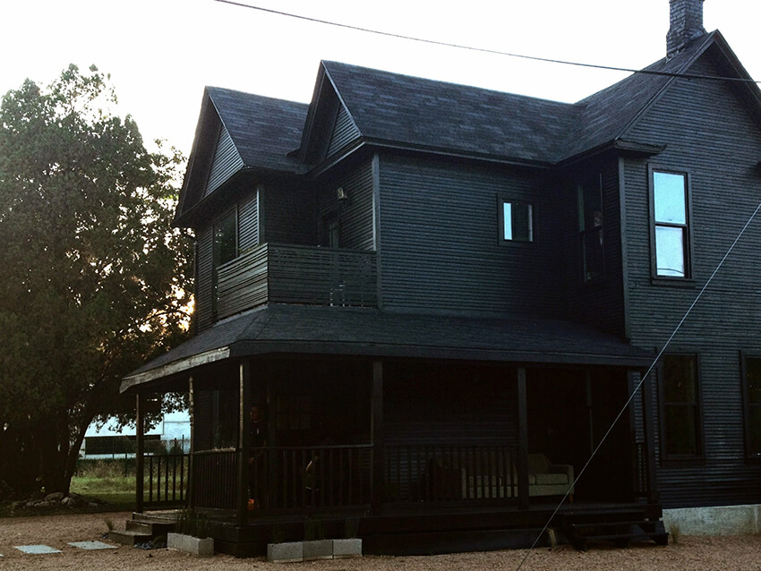 A black house exterior