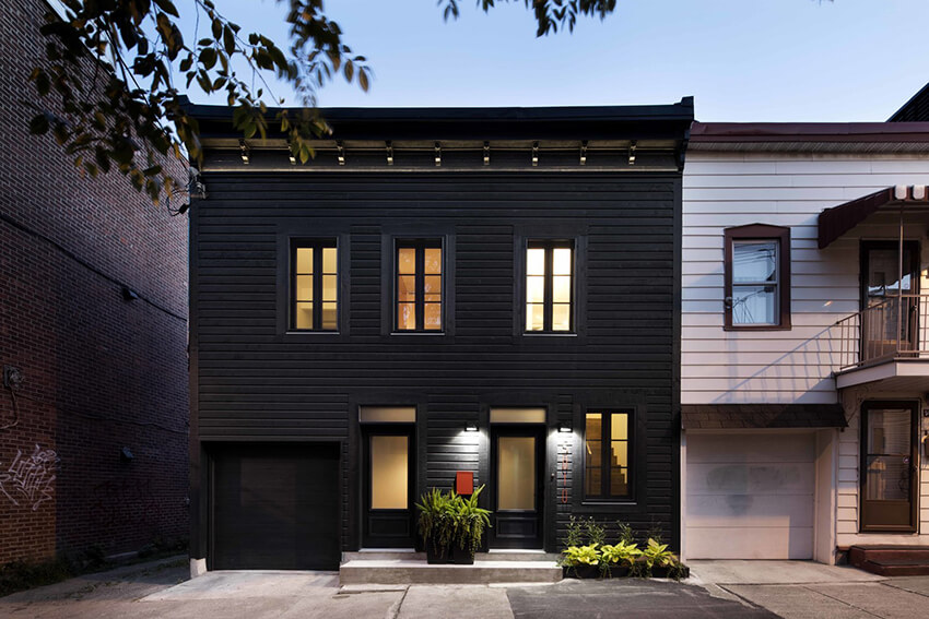 A black facade house
