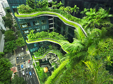 Singapore park royal hotel , a commercial building in green architecture style