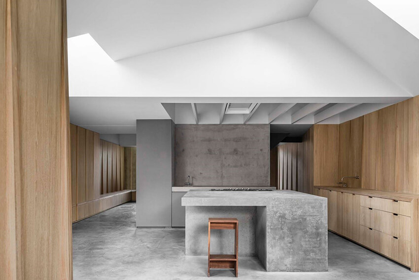 Interior design by decorative concrete in a apartment