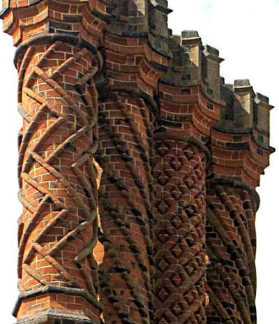 Hampton court palace chimneys in the UK