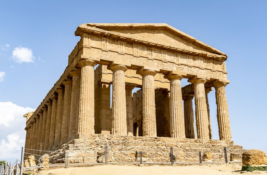An ancient Greek temple 