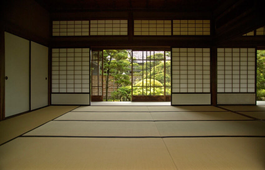 a minimal room with functional patterns that gave out a character of Japanese Traditional Architecture