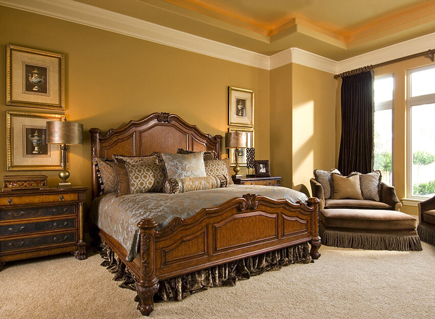 Traditional bedroom with brown theme