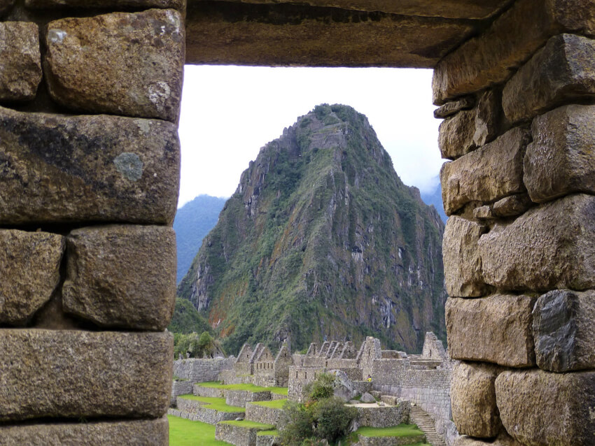 Looking through a south-looking window in Machu Picchu
