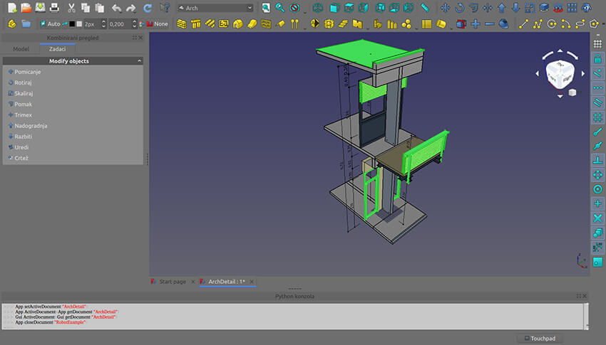 Building structure 3D Model in FreeCAD