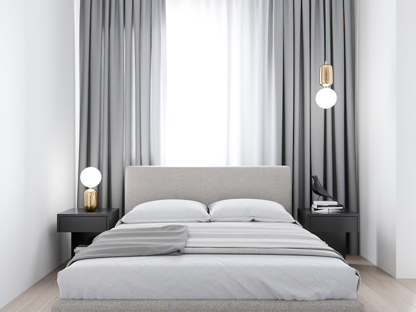 minimal gray theme bedroom