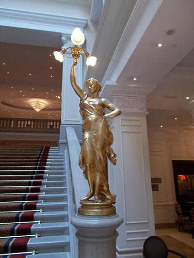 A statue in the hall