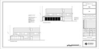 the proposed and existing rear elevations of a residential project