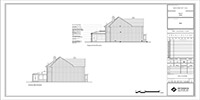 proposed and existing west elevation of a small residential project