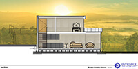 the section drawing of a family house project