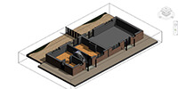 the isometric ground floor plan of a Revit model created from the point cloud data