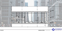 the section drawing of an office 