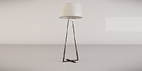modern floor lamp with steel legs and