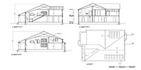 the sections of a two-story house