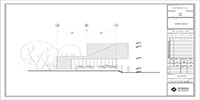 the east elevation drawing of a villa