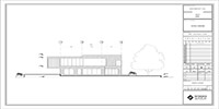 the south elevation drawing of a wooden villa