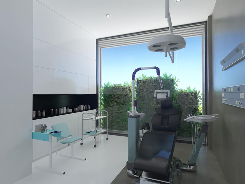 the interior view of a dentistry office of a dental clinic