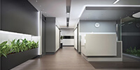 separated rooms and parts in office design