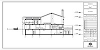 the section drawing in villa design